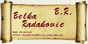 Belka Radaković vizit kartica